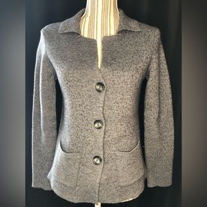 Cocogio Italian merino wool gray cardigan
